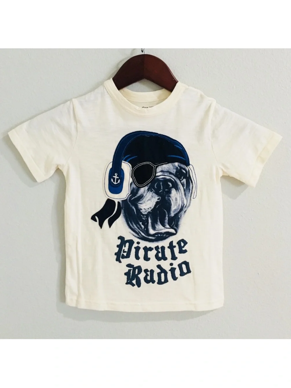 Baby Gap Kids 'Pirate Radio' Graphic Tee - Cream with Navy Print